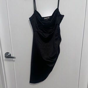 Chic Asymmetrical Black Dress